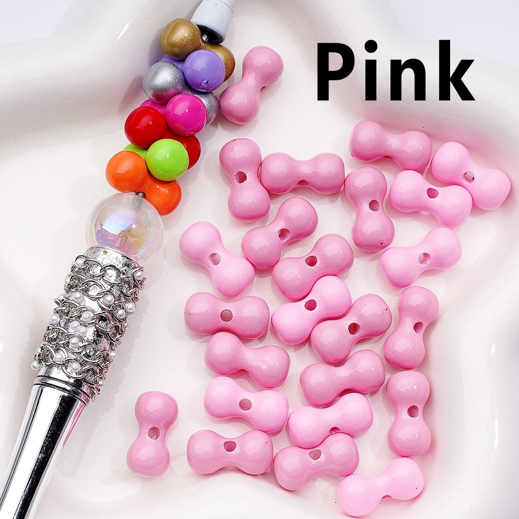 Mini Bone-Shaped Acrylic Beads Assorted Colors, 8*16MM