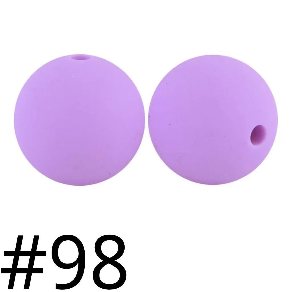 Silicone Beads, Solid Colors, 15 mm
