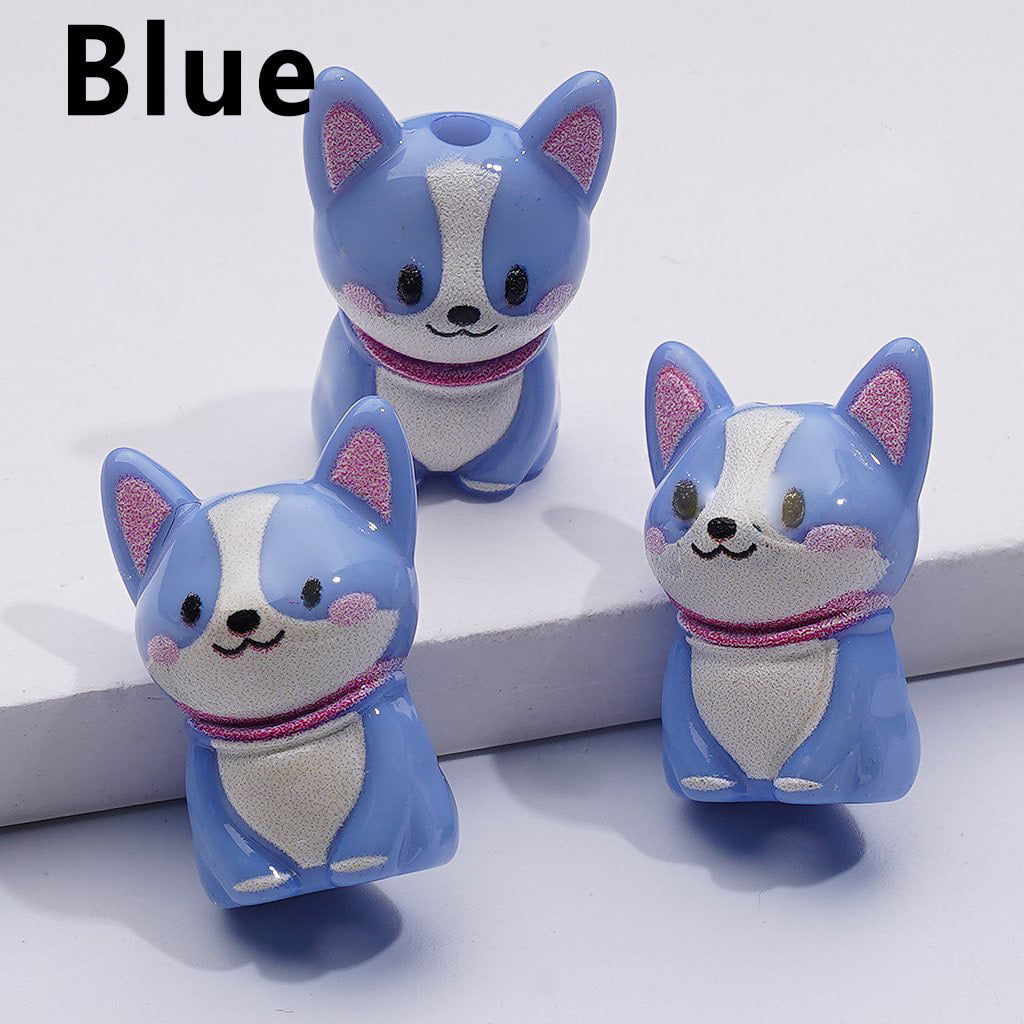 Adorable Solid Color Puppy Dog Acrylic Beads – 23x12MM Charm