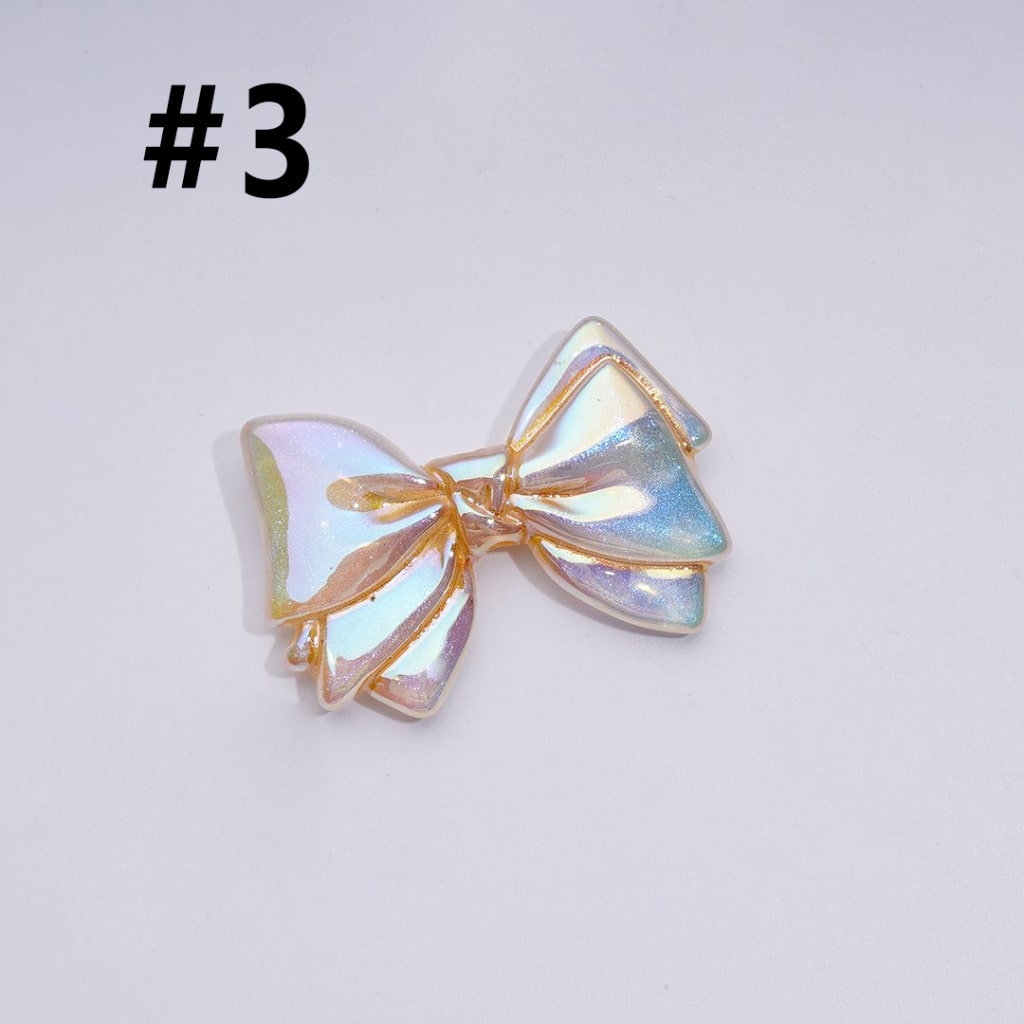 Dazzling Colorful Bowknot Acrylic Beads with UV Coating, Around 43*40*7MM