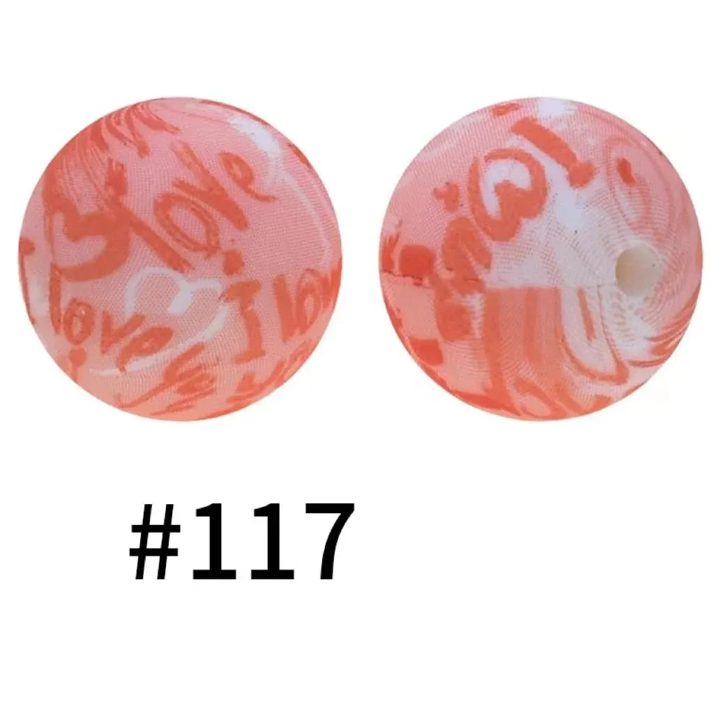 Printed Silicone Beads 15 mm
