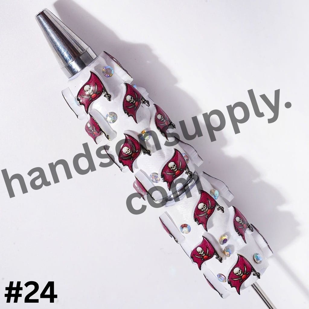 NY American Football Baseball Team Designs with Sparkling AB Rhinestones Beadable Clay Pens