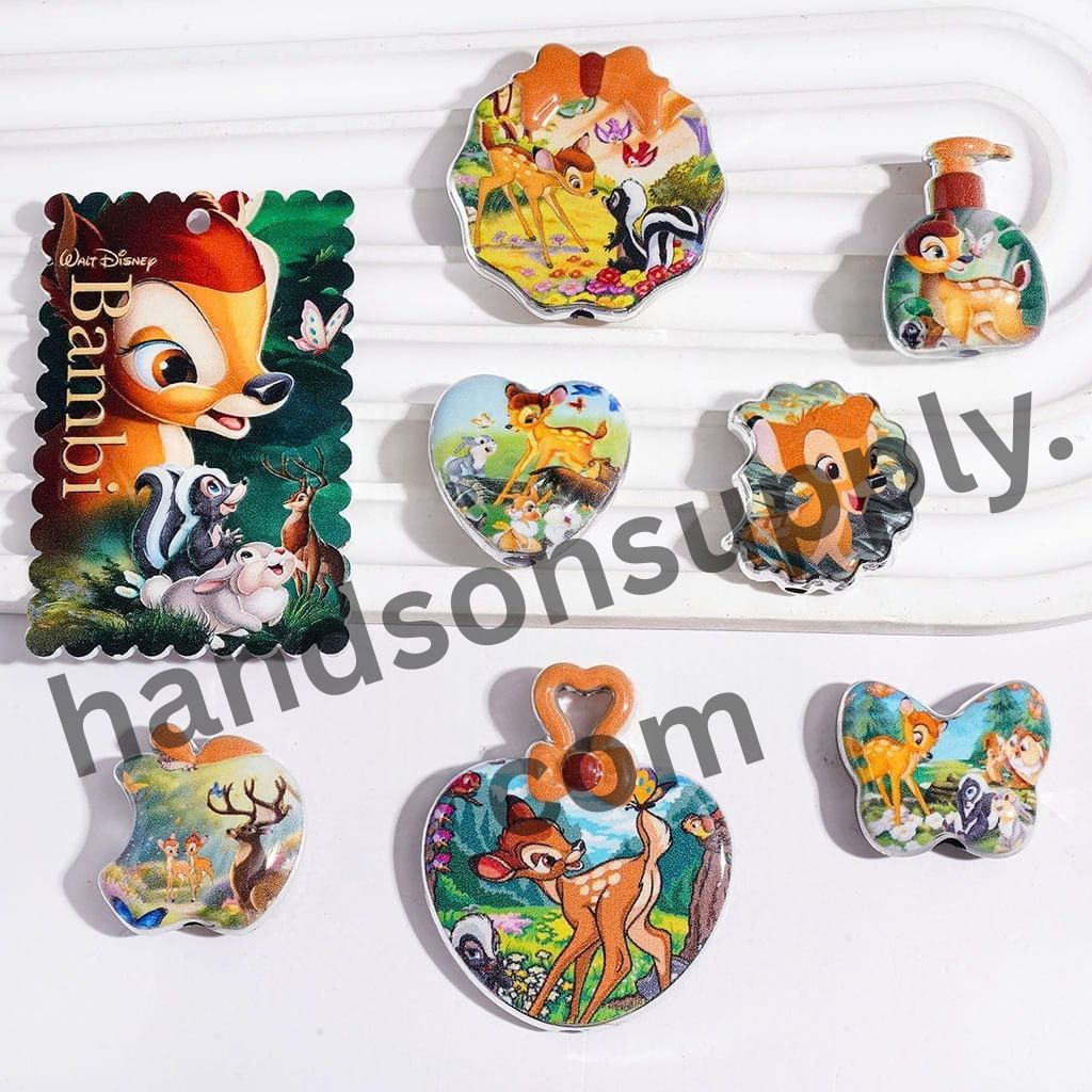 Adorable Woodland Fawn Animal Character Series Acrylic Beads & Pendants, Random Mix