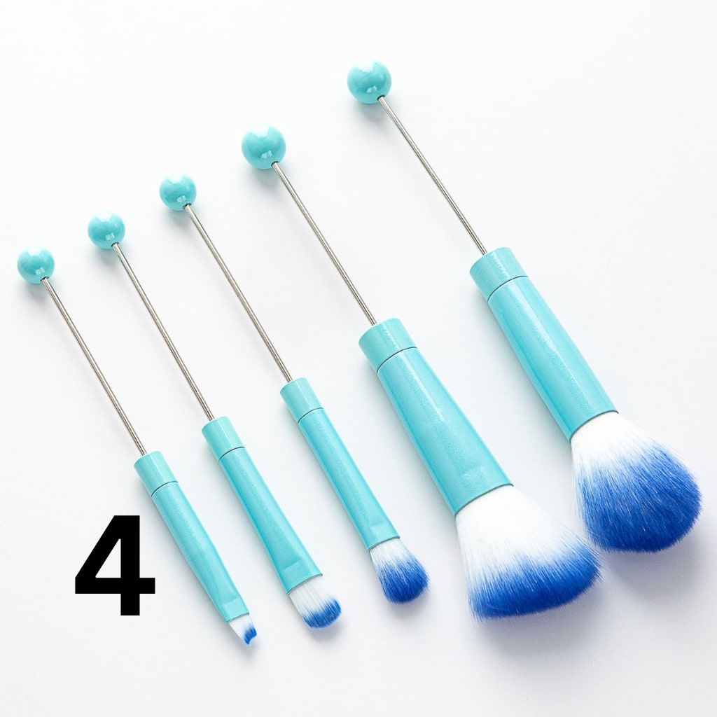 Beaded Make Up Brush Solid And Ombre Color Beadable Makeup Brushes (1 Set = 5 pieces)