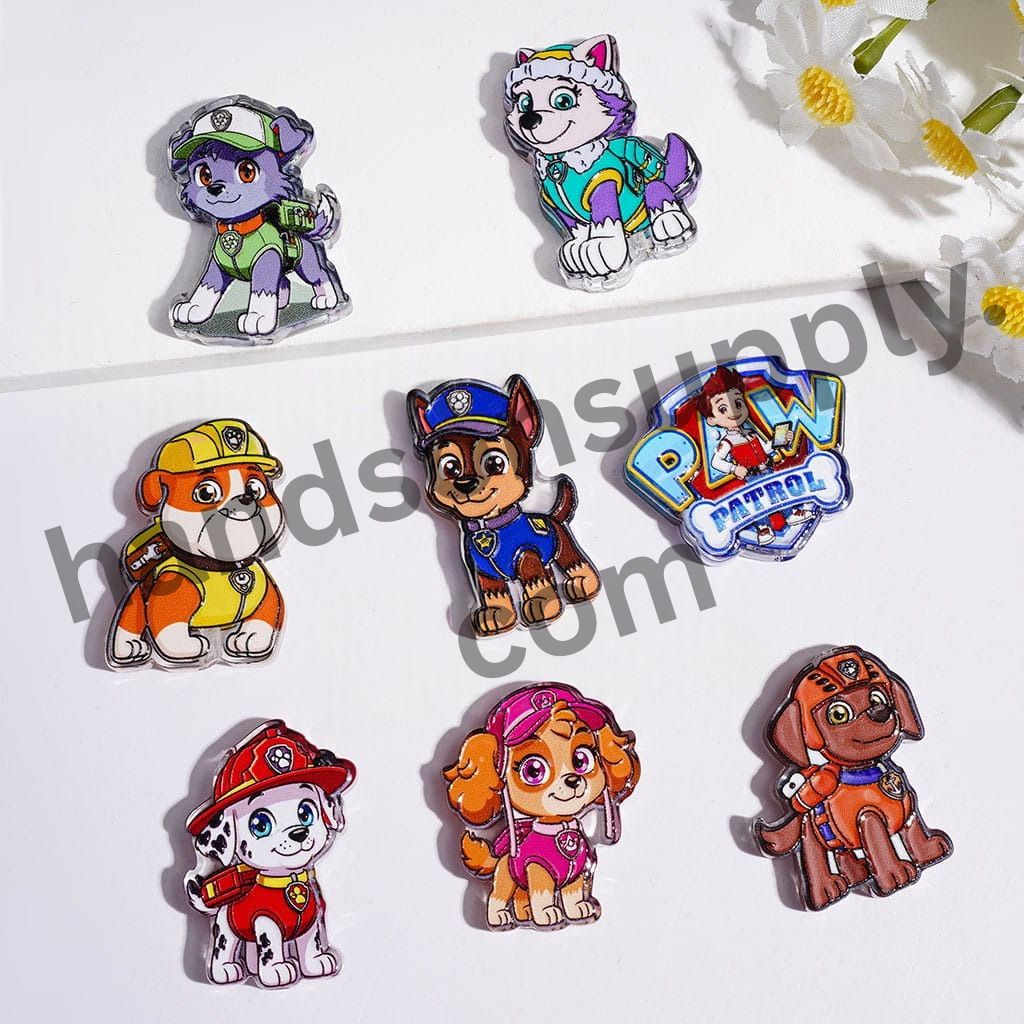 Cute Dog Cartoon Character Fun Adventurer Series Acrylic Beads, Random Mix