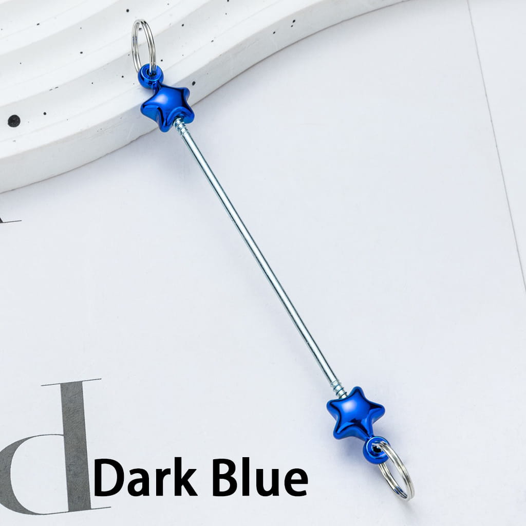 DIY Plastic Metallic Color Beadable Star Keychain Bars 10CM