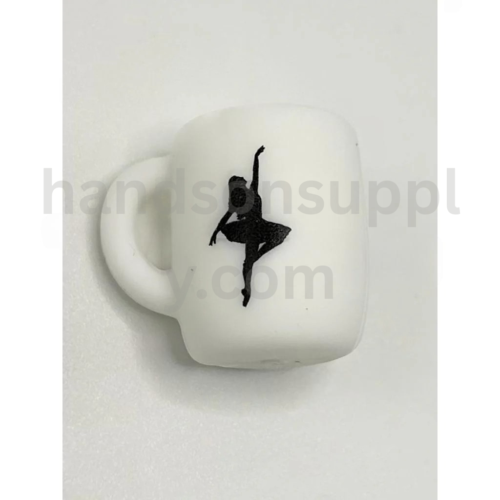3D Ballet Dance Cup Mug Design Performing Arts Theme Silicone Focal Beads