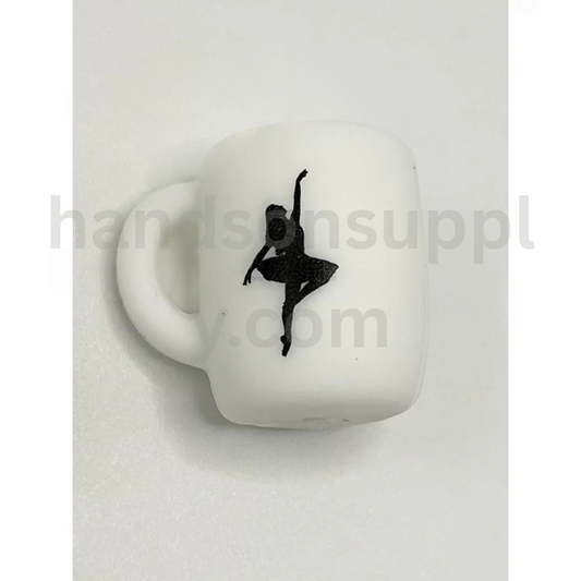 3D Ballet Dance Cup Mug Design Performing Arts Theme Silicone Focal Beads
