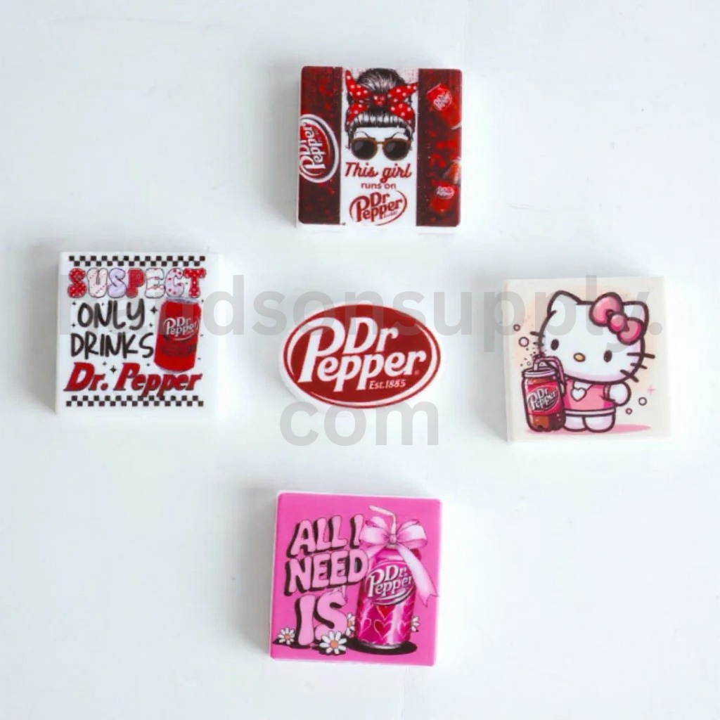 HK Series Dr.Peppe Drink Silicone Focal Beads, Random Mix