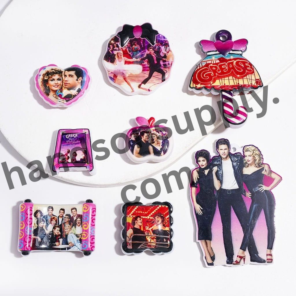 Classic 1970s Famous American Musician Characters Acrylic Beads and Pendants, Random Mix