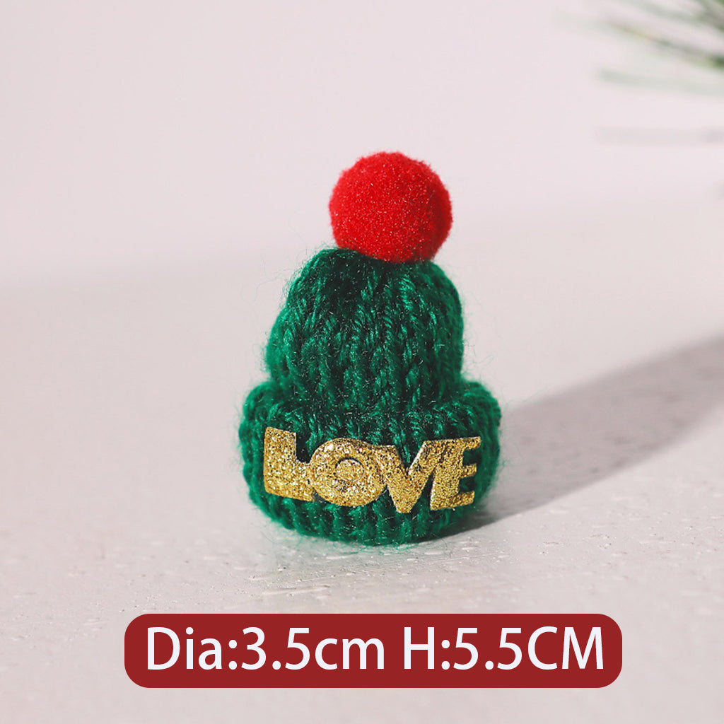 Mini Knitted Woolen Christmas Hat & Scarf Charms, Winter Style Jewelry Accessories