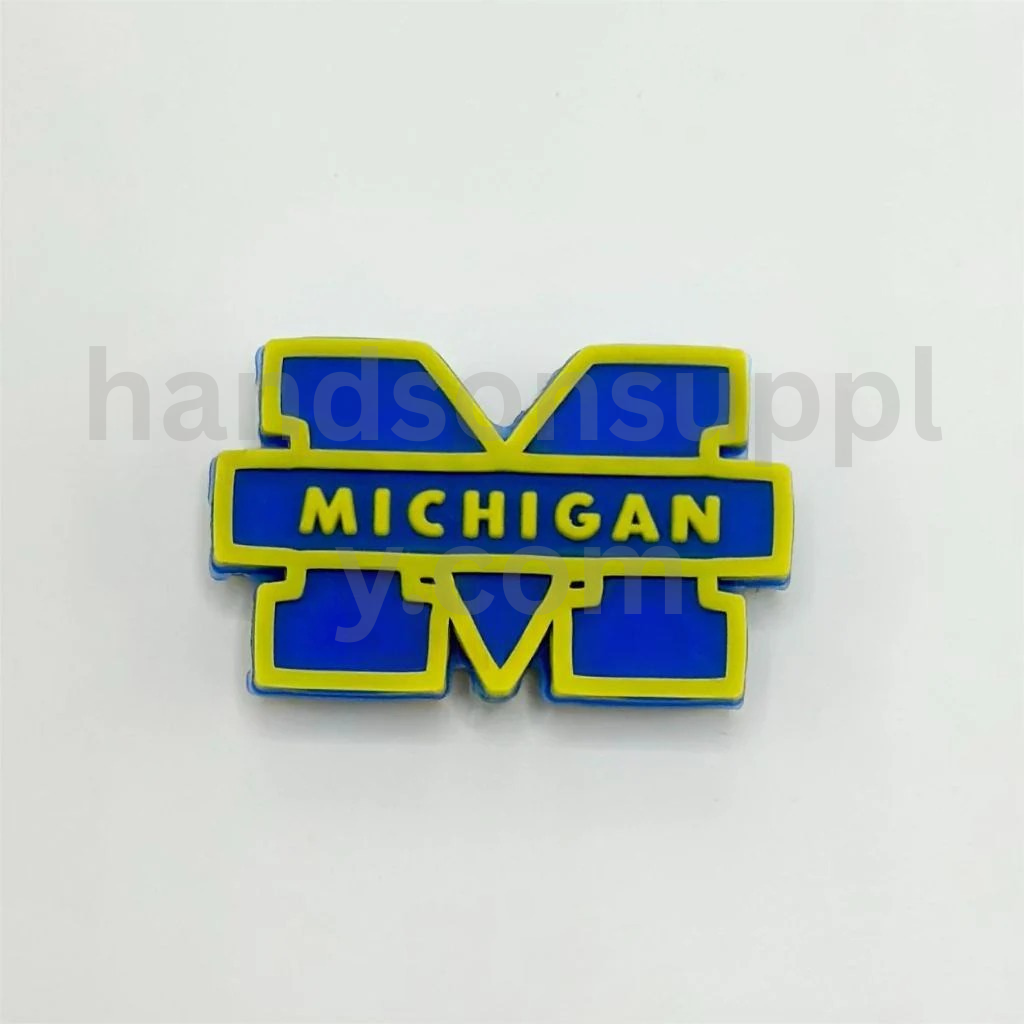 Michigan College Football Team Logo Design Silicone Focal Beads
