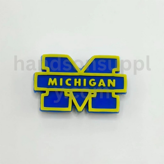 Michigan College Football Team Logo Design Silicone Focal Beads