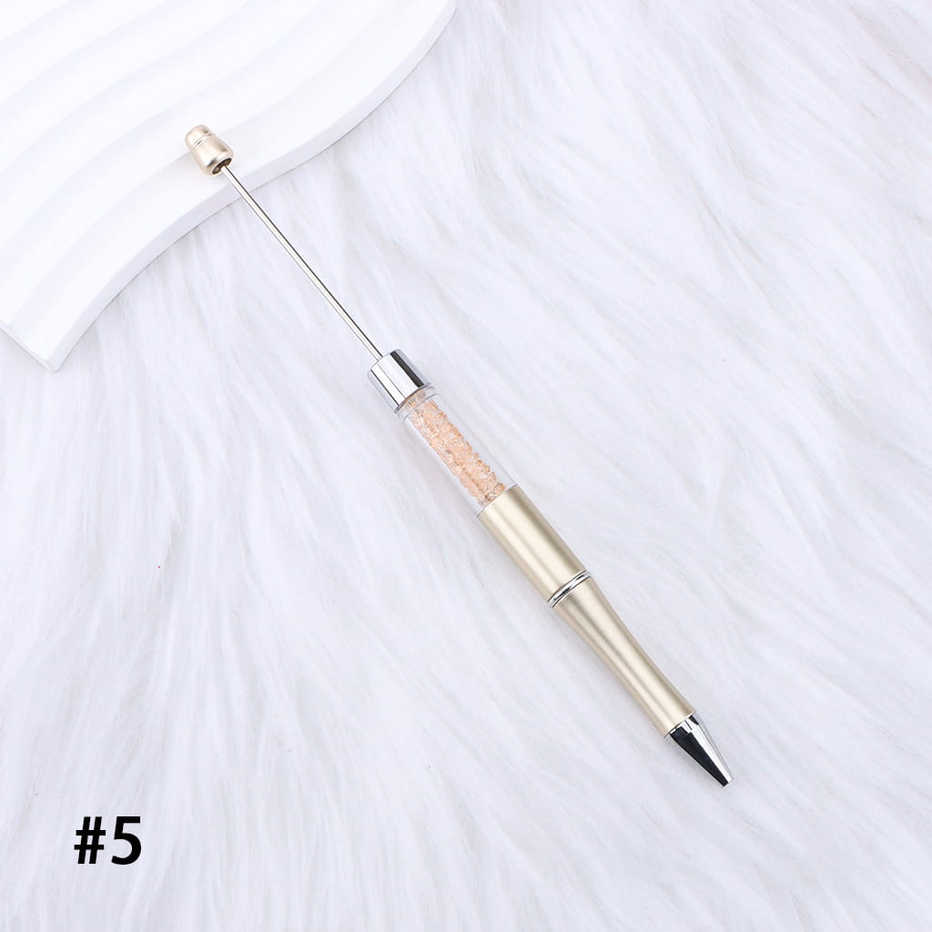 DIY Plastic Beadable Pens - Transparent Tube with Shimmer Crystal Beaded Pens, Length 186MM, Multi-Color