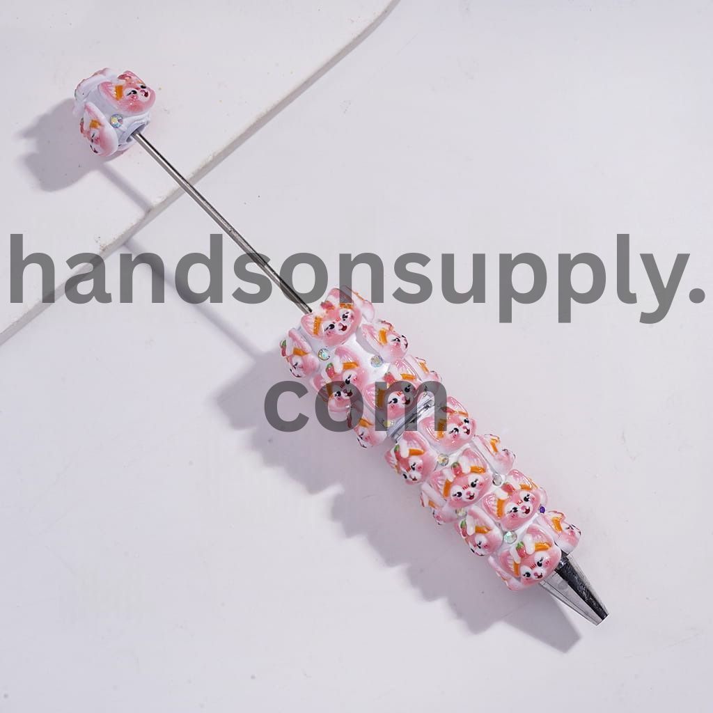 Cute Classic Animal Family Character Designs Series with Sparkling AB Rhinestones Beadable Clay Pens