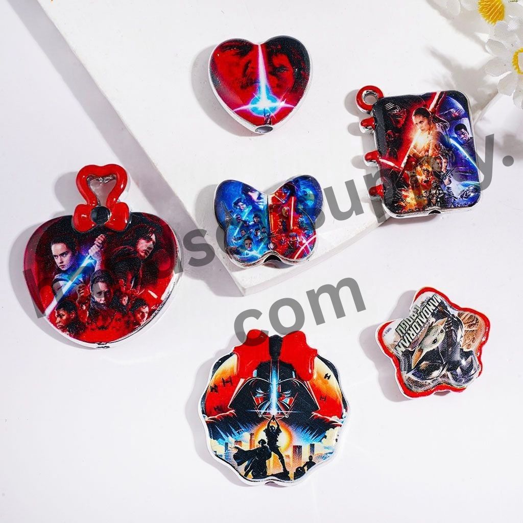 Cosmic Space Saga Character Series Acrylic Beads & Pendants, Assorted Designs, Random Mix