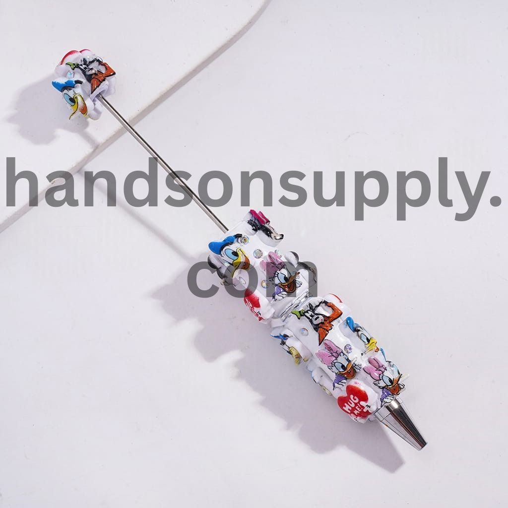 Classic Animation Family & Animal Character Series with AB Rhinestones Beadable Clay Pens