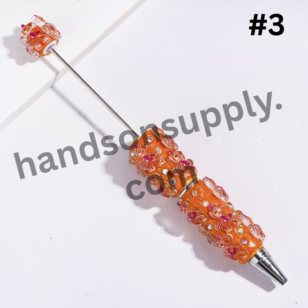 Princess Monkey Magic Lamp Fairy Tale Cartoon Character Beadable Pen with AB Rhinestones, Assorted Colors, Random Mix