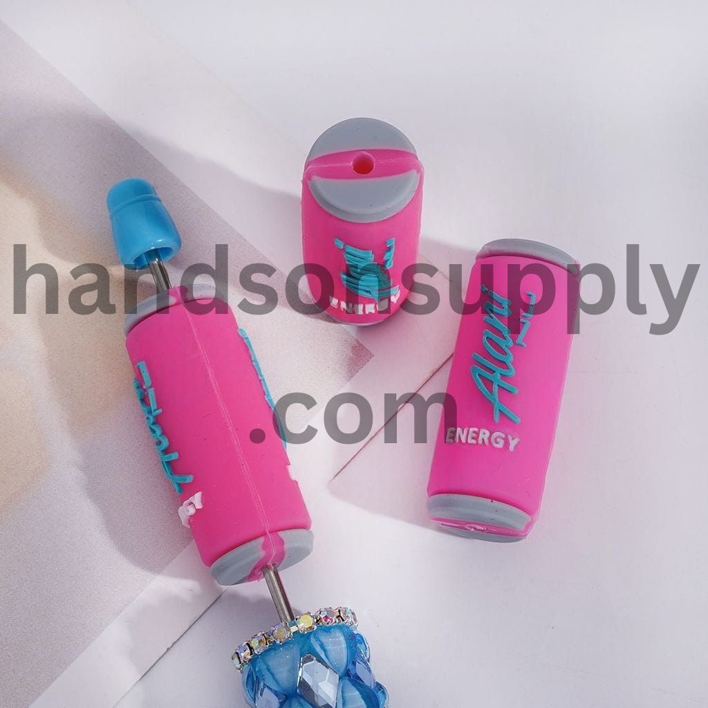 3D Energy Drink in Various Colors Silicone Focal Beads