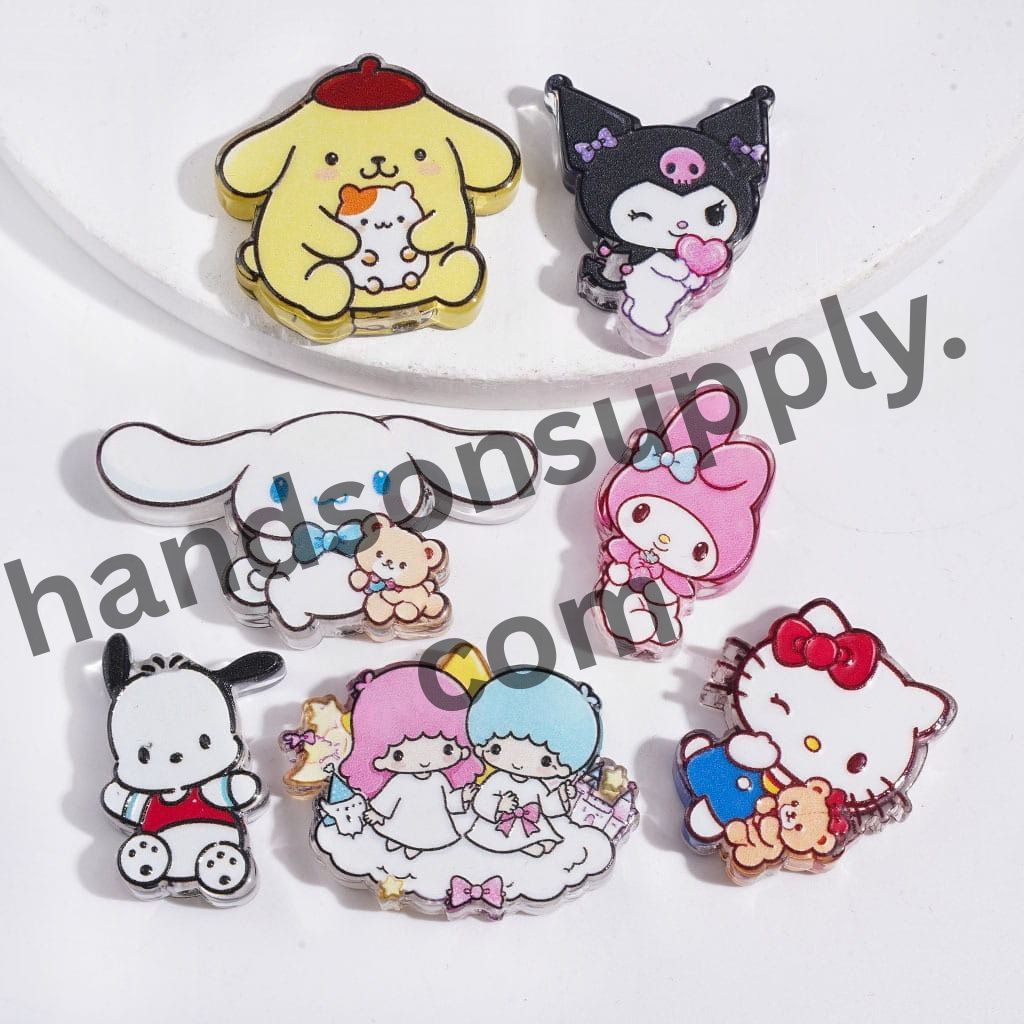 Colorful Cartoon Animal Character Prints Semi-Clear Acrylic Beads, Ran ...