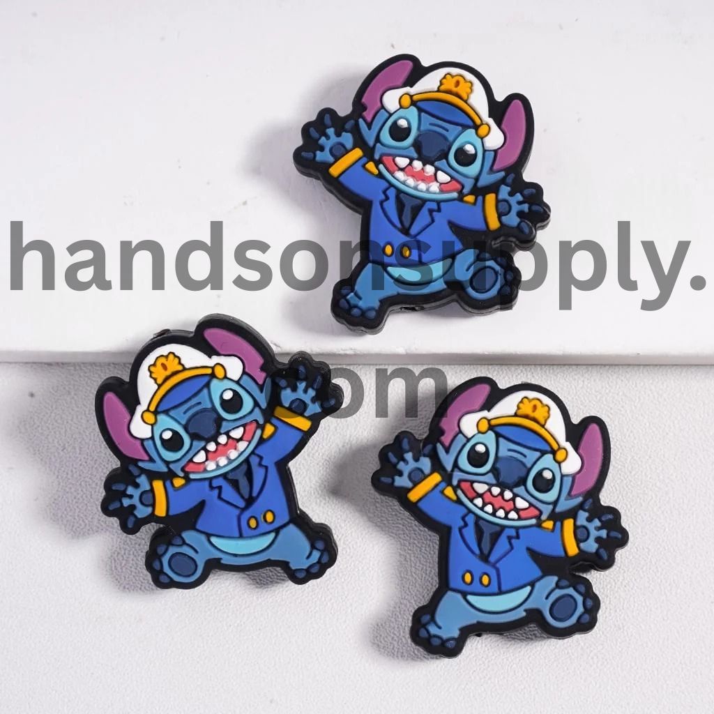 Lovely Blue Monster Character Series Silicone Focal Beads