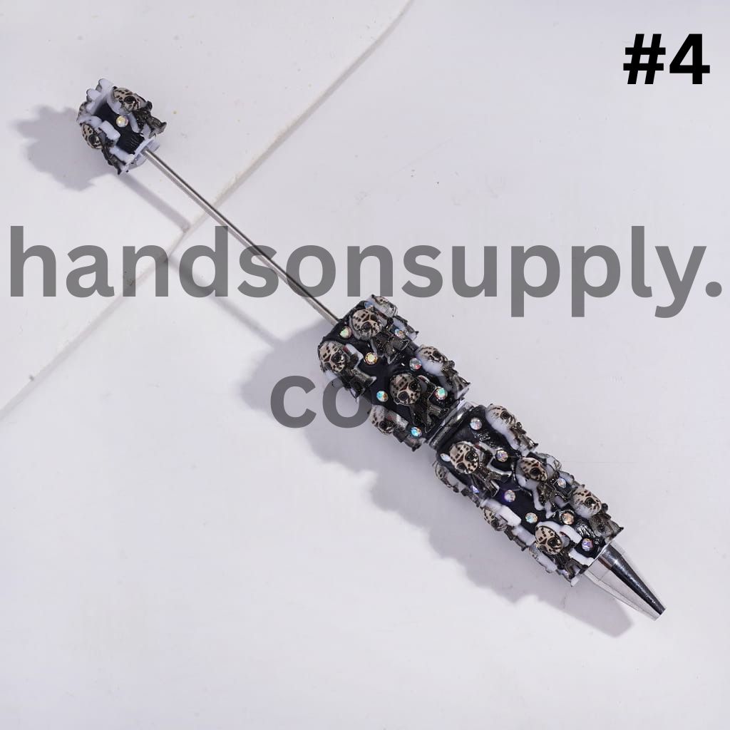 Horror Character Series Dark Halloween Theme & AB Rhinestones Beadable Clay Pens