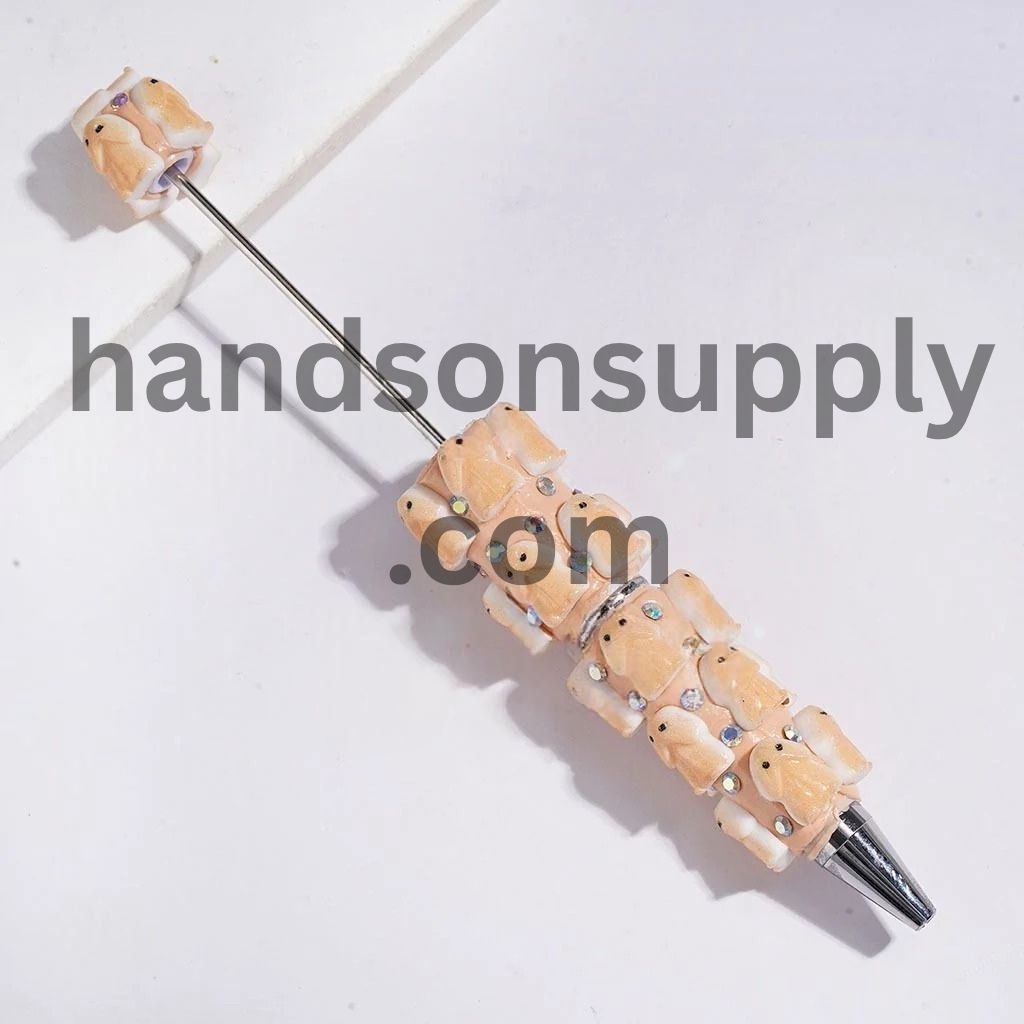Stylish Man Exclusive Theme with Sparkling AB Rhinestone Beadable Clay Pens, Multicolor Random Mix