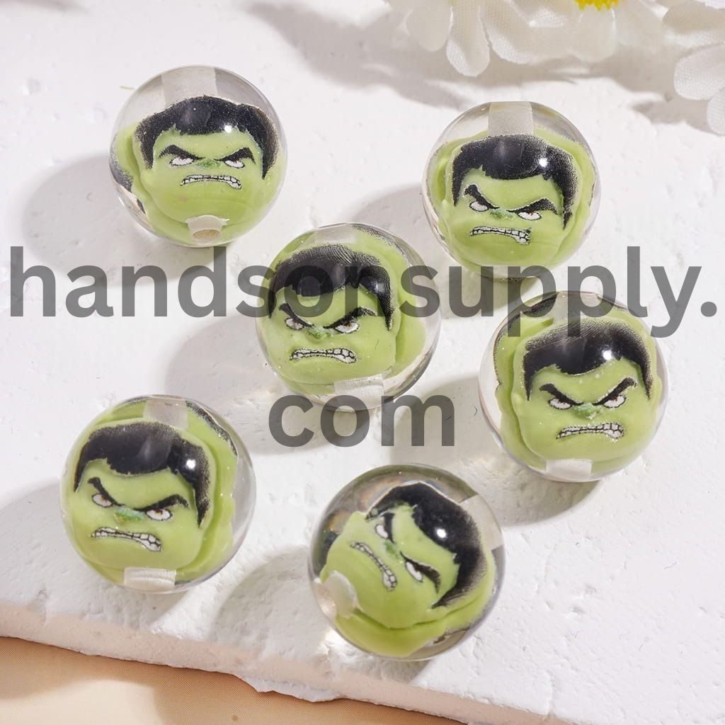 Classic Strong Character Figure Embedded Inside Acrylic Bracelet Beads for Bracelets 16MM