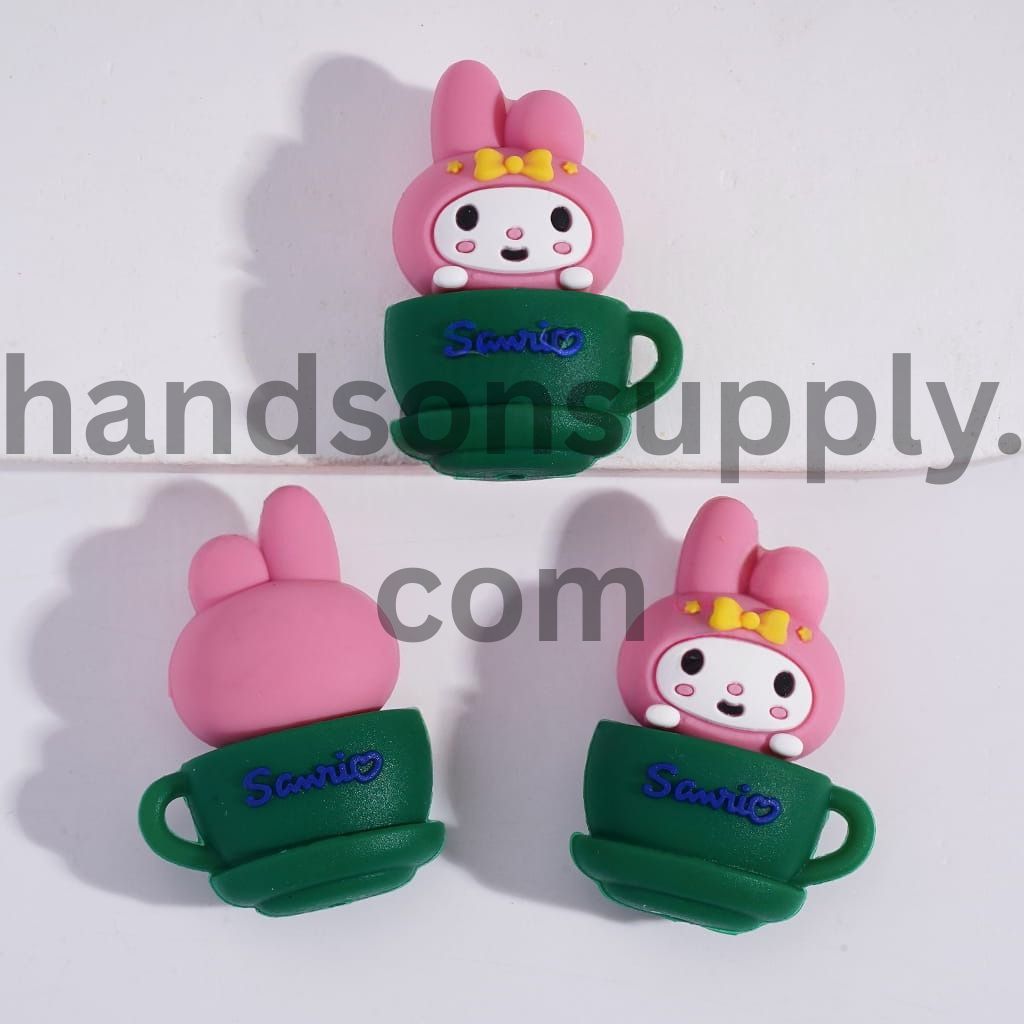 3D Adorable Coffee Cup Characters Series Silicone Focal Beads
