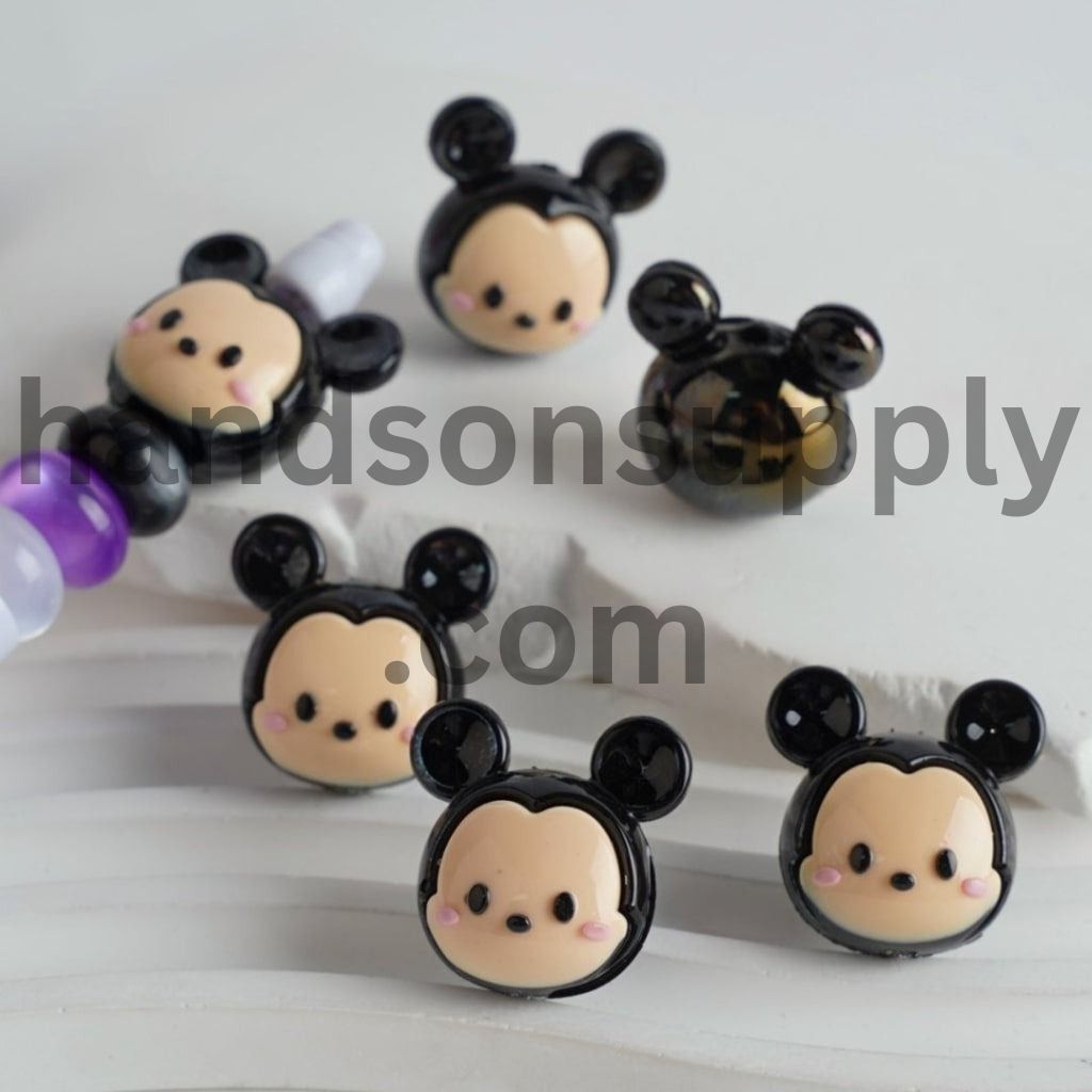 Adorable Mini Cute Magic Cartoon Girl and Boy Storyland Mouse Mari Cat Acrylic Beads Random Mix
