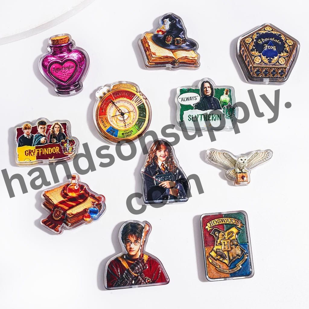 Magical Harry Wizard Boy Character with Enchanting Magic-Themed Series Semi-Clear Acrylic Beads, Random Mix