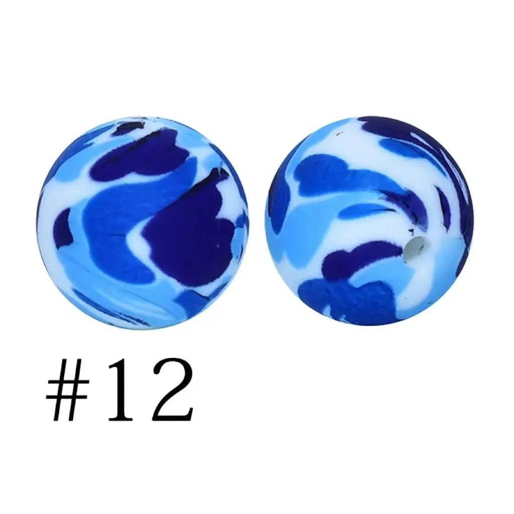Printed Silicone Beads 15 mm