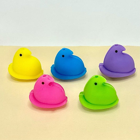 Bunnies Rabbits Easter 3D Cute Colorful Silicone Focal Beads