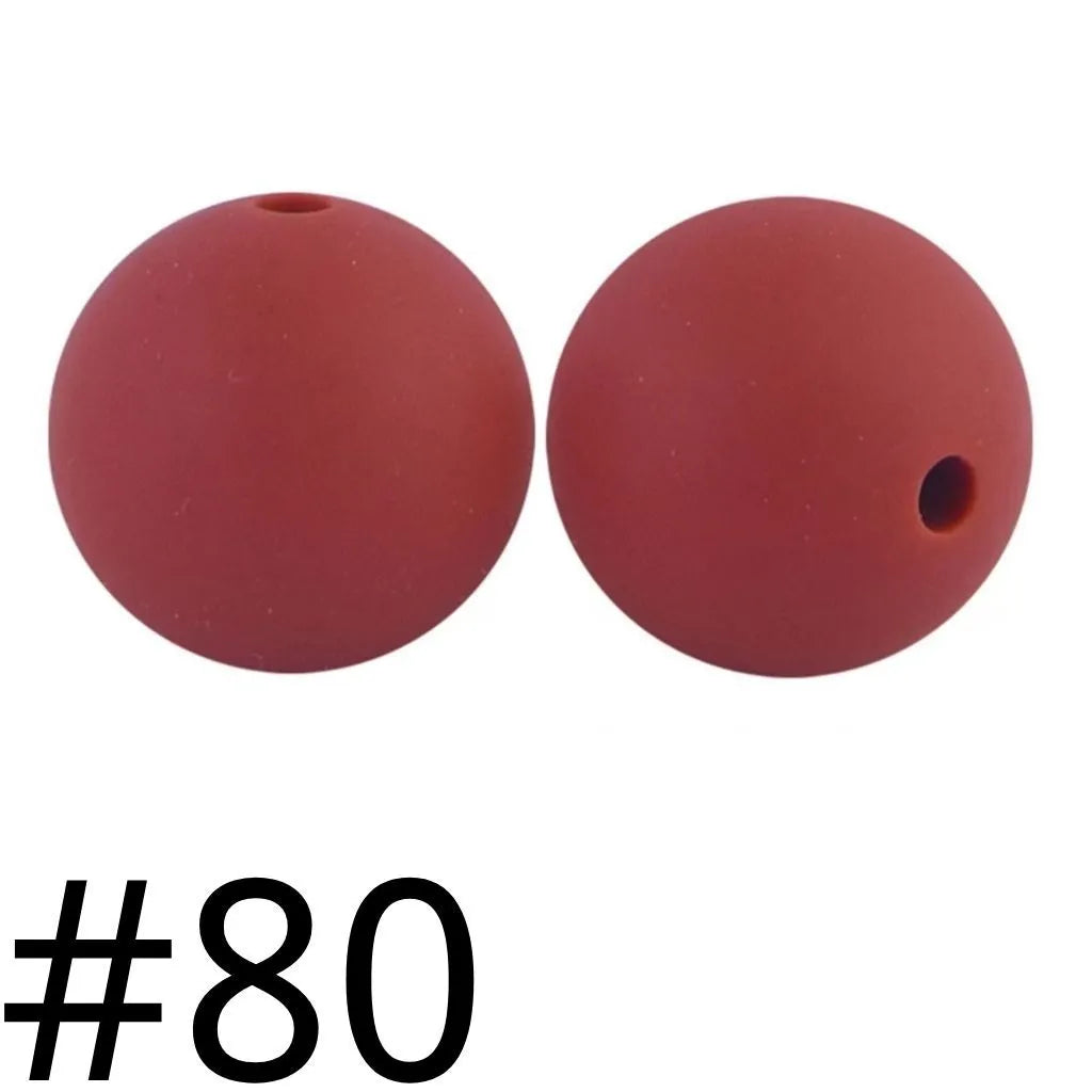 Silicone Beads, Solid Colors, 15 mm