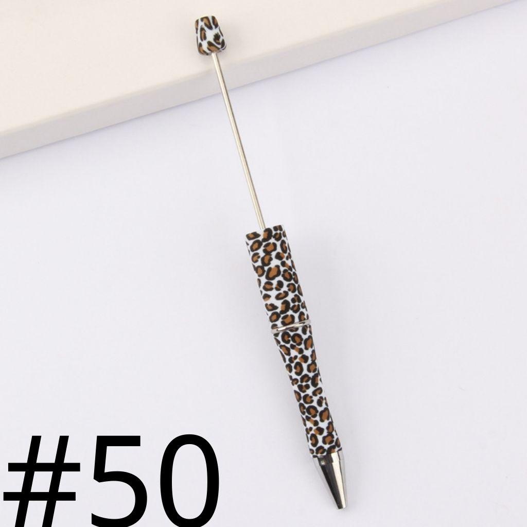 White and Black Jaguar Print Printed Beadable Pens Number 50