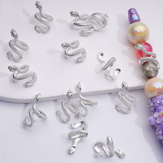 Silver Cage Cap Alloy Vivid Snake Bead Jewelry Accessories