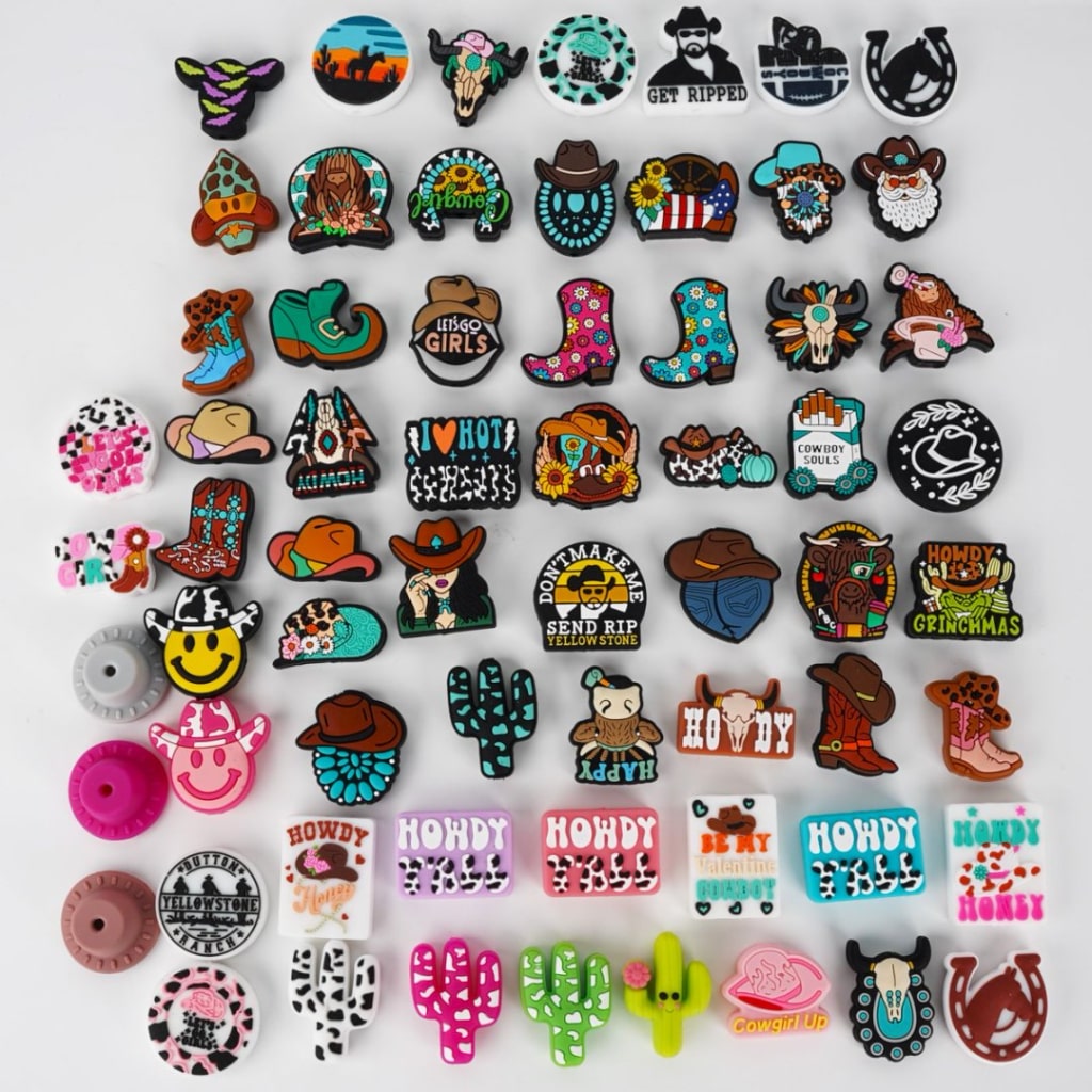 Mini Texas Football Series Silicone Focal Beads Random Mix