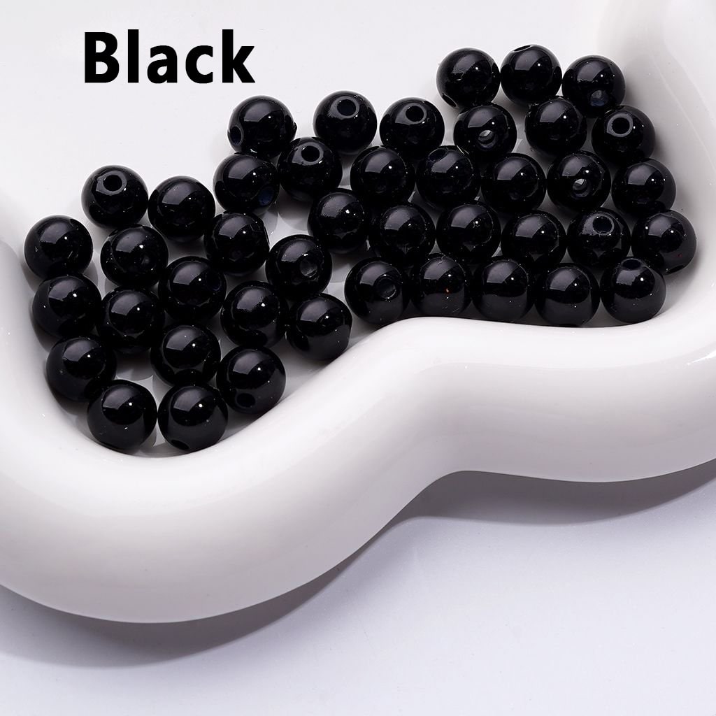 Vibrant Mini Round Acrylic Beads – Multi-Color Baking Stoving Varnish, 7MM