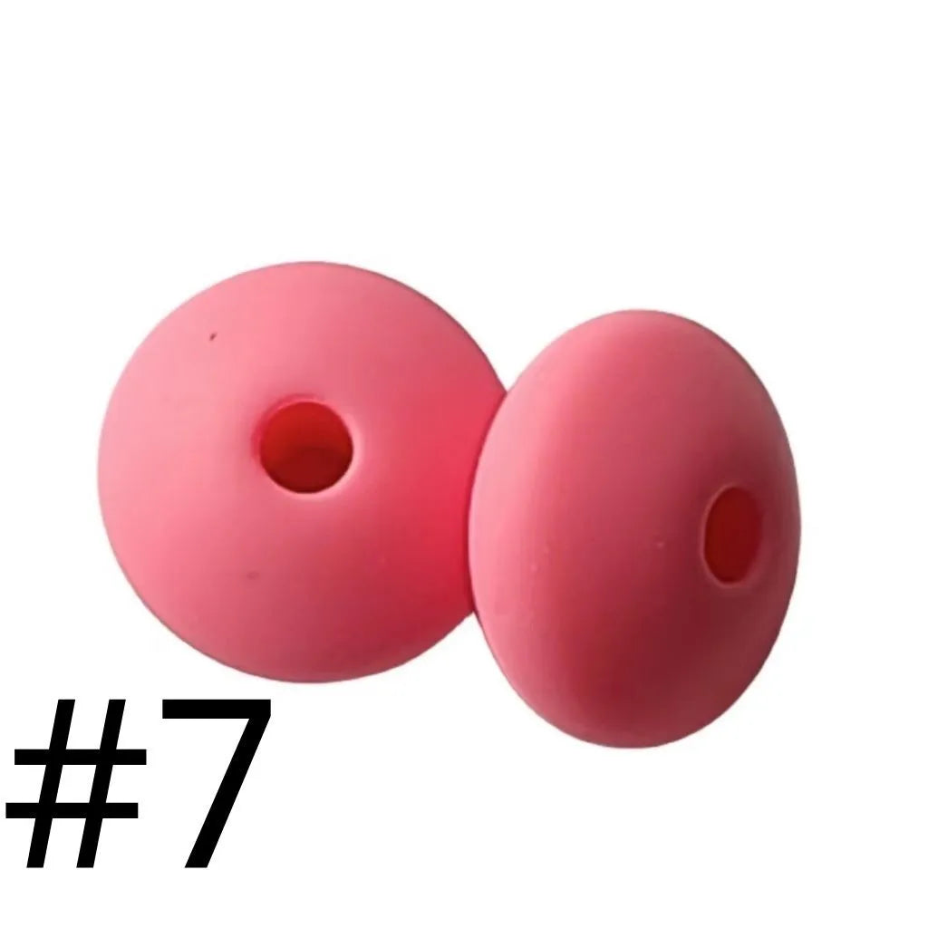 Lentil Silicone Beads Spacers Saucers 12mm