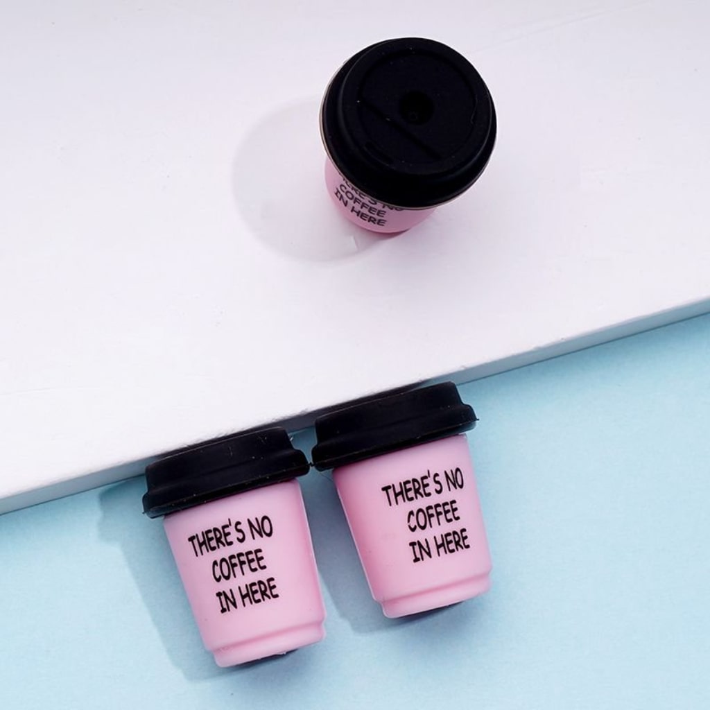 There's No Coffee In Here 3D Cute Coffee Cup Bottle Silicone Focal Beads