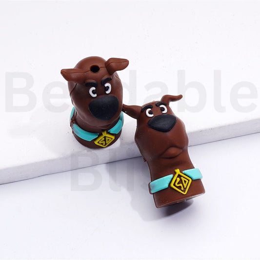 Adorkable 3D Brown Dog Puppy Silicone Focal Beads
