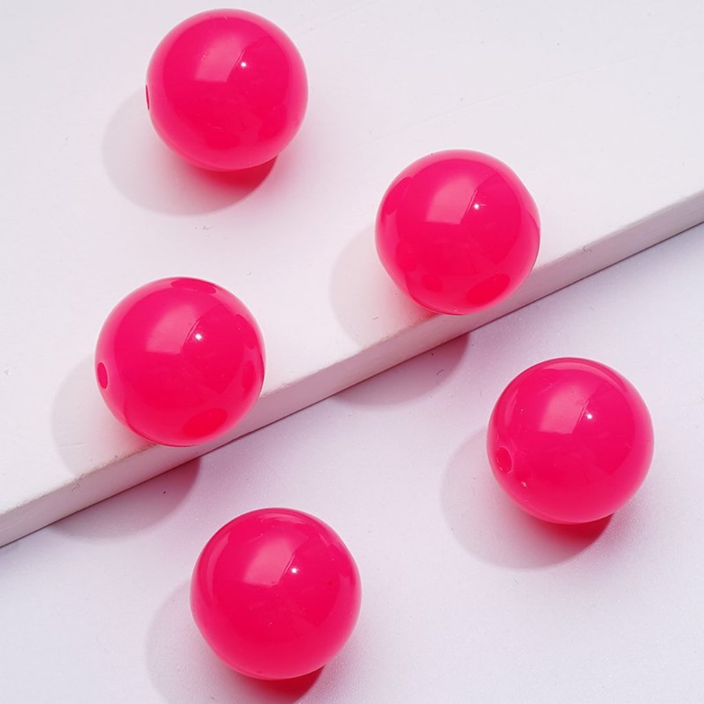 Candy Color Glossy Jelly Round Acrylic Beads, 16MM