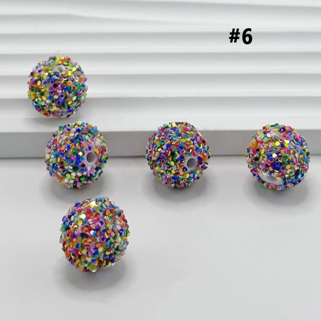 Sparkling Rhinestone Sugar Beads 16mm