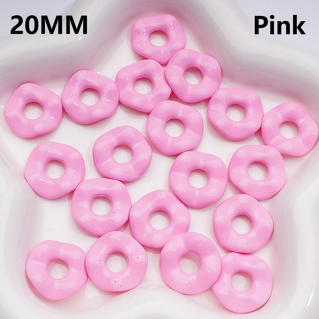 Wave Shape Spacer Acrylic Beads Large Hole Multicolor or Single Shade 20MM