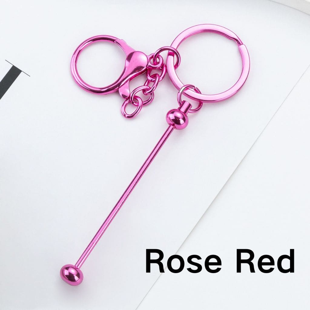UV Coating Beadable Metal Keychain with Bar and Lobster Clasp, 148MM (Please Read the Description)