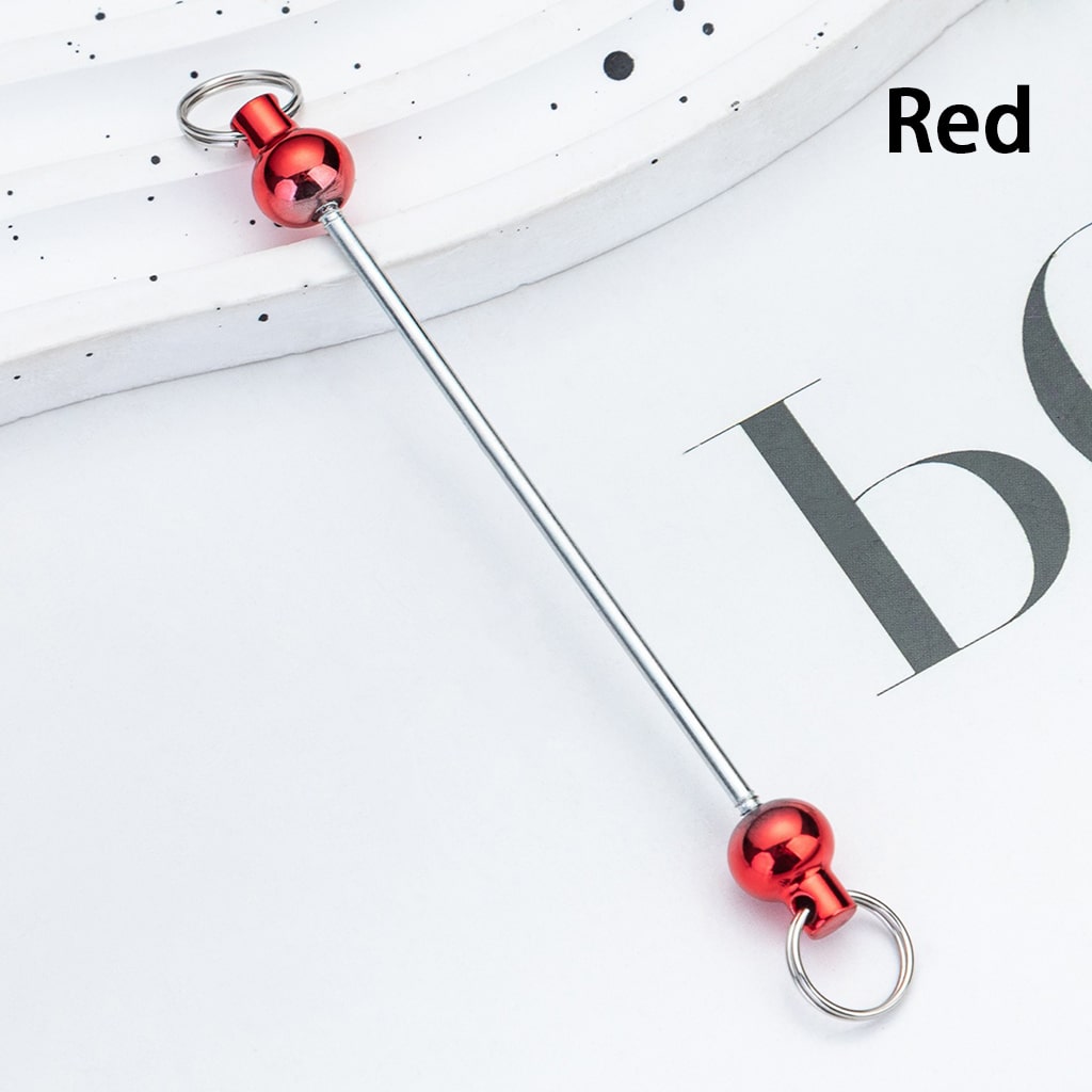 DIY Metallic Keychain Bar Accessories in Metallic Colors with Round Beads 10cm