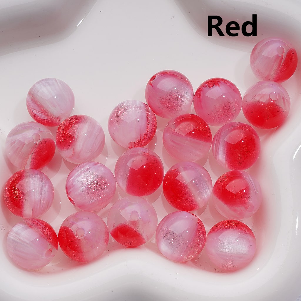 Gold Glitter Double Color Color Changing Round Acrylic Beads, 16MM (Single Color is available for 200pcs(Whole bag))