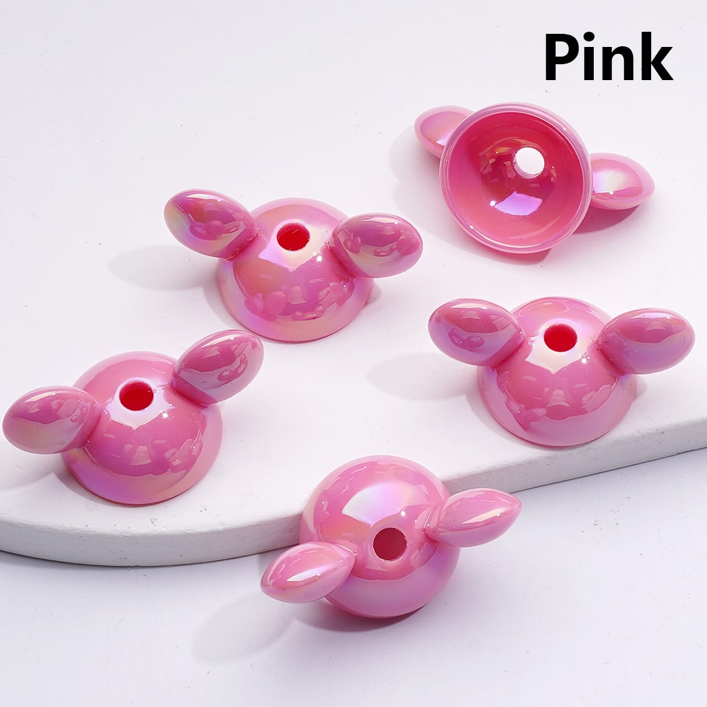Cartoon Mouse Hat Acrylic Bead Caps Random Assorted Mix