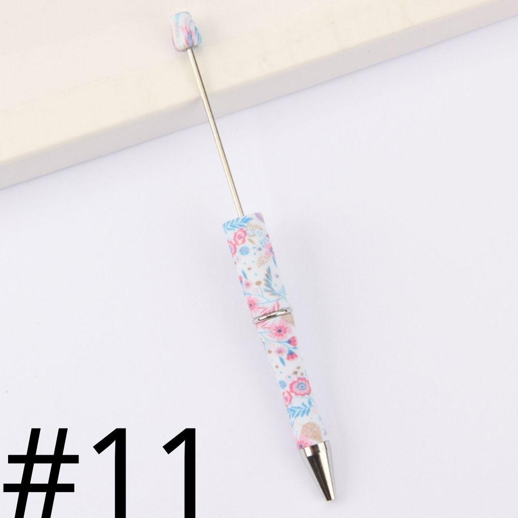 Flower Printed Colorful Beadable Pens Number 11