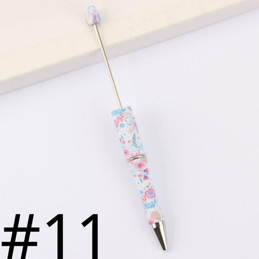 Flower Printed Colorful Beadable Pens Number 11
